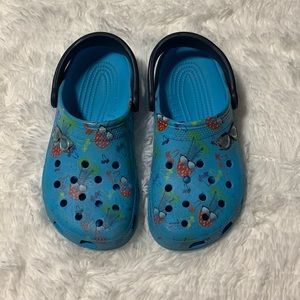 Classic Crocs, Size W8/M6, Blue Watermelon 🍉/Sunglasses/Palm Trees Print